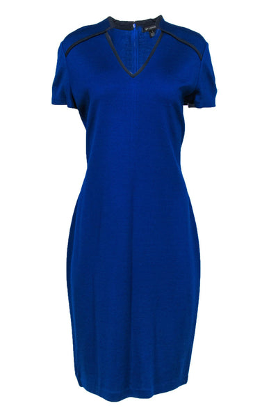 Current Boutique-St. John - Cobalt Blue Wool Blend Sheath Dress Sz 12