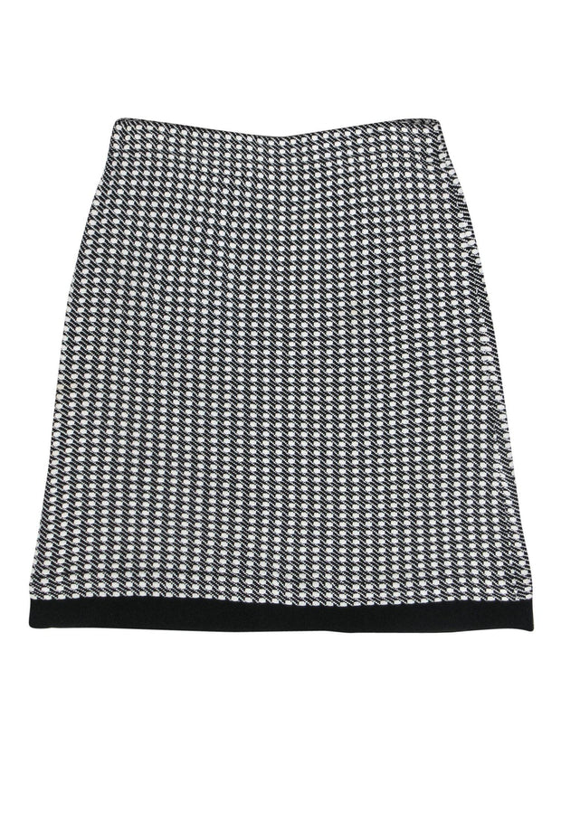 Current Boutique-St. John Collection - Black & White Textured A-Line Skirt Sz 10