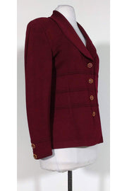 Current Boutique-St. John Collection - Burgundy Knit Blazer Sz 8