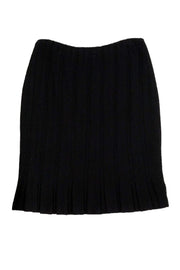 Current Boutique-St. John Couture - Black Pleated Knit Skirt Sz 8