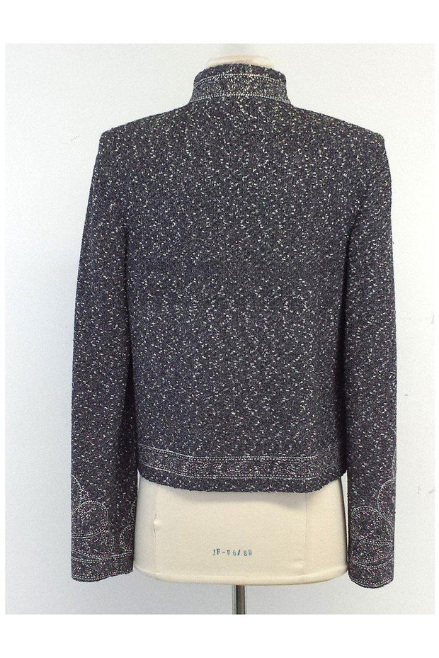 Current Boutique-St. John Couture - Slate Metallic Wool Blend Jacket Sz 8
