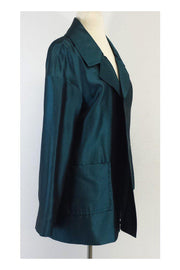 Current Boutique-St. John Couture - Teal Silk & Wool Jacket Sz 12