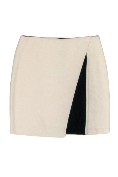 Current Boutique-St. John - Cream & Black Folded Over Knit Skirt Sz 6