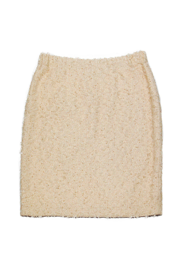 Current Boutique-St. John - Cream Textured Knit Skirt Sz 6