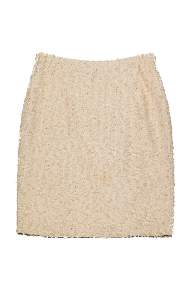 Current Boutique-St. John - Cream Textured Knit Skirt Sz 6