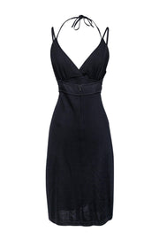 Current Boutique-St. John Evening - Black Halter Plunge Dress Sz 12