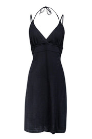 Current Boutique-St. John Evening - Black Halter Plunge Dress Sz 12