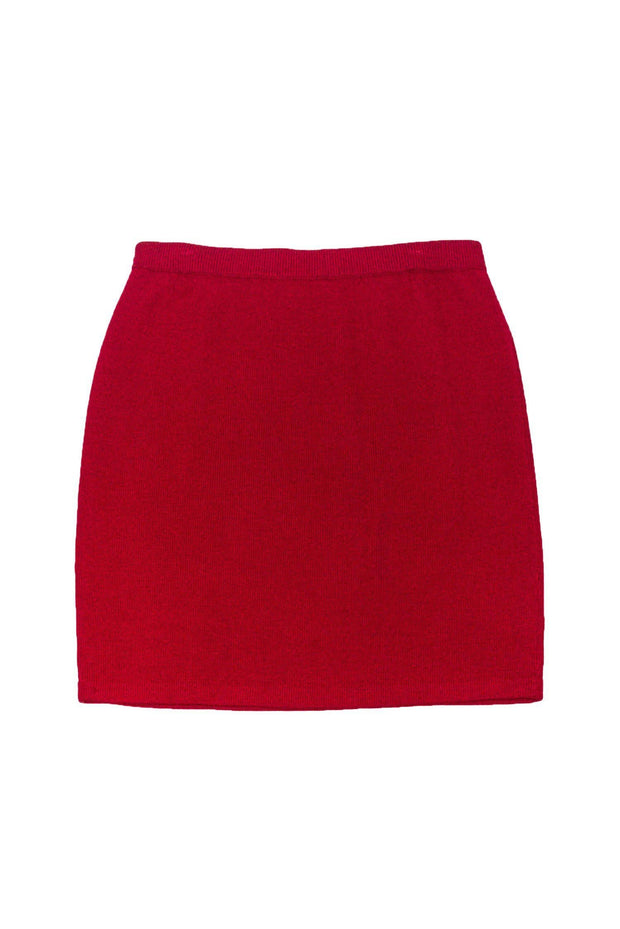 Current Boutique-St. John Evening - Maroon Knit Pencil Skirt Sz XL