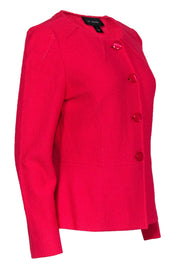 Current Boutique-St. John - Hot Pink Knit Button-Up Blazer Sz 10