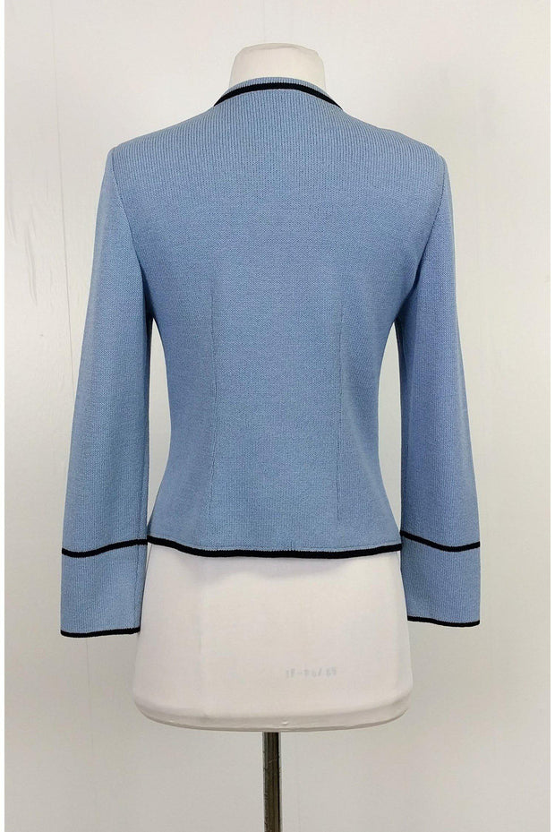 Current Boutique-St. John - Light Blue Zip Up Knit Jacket Sz S