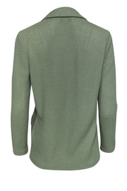 Current Boutique-St. John - Light Green Knit Blazer w/ Gold Buttons Sz 2