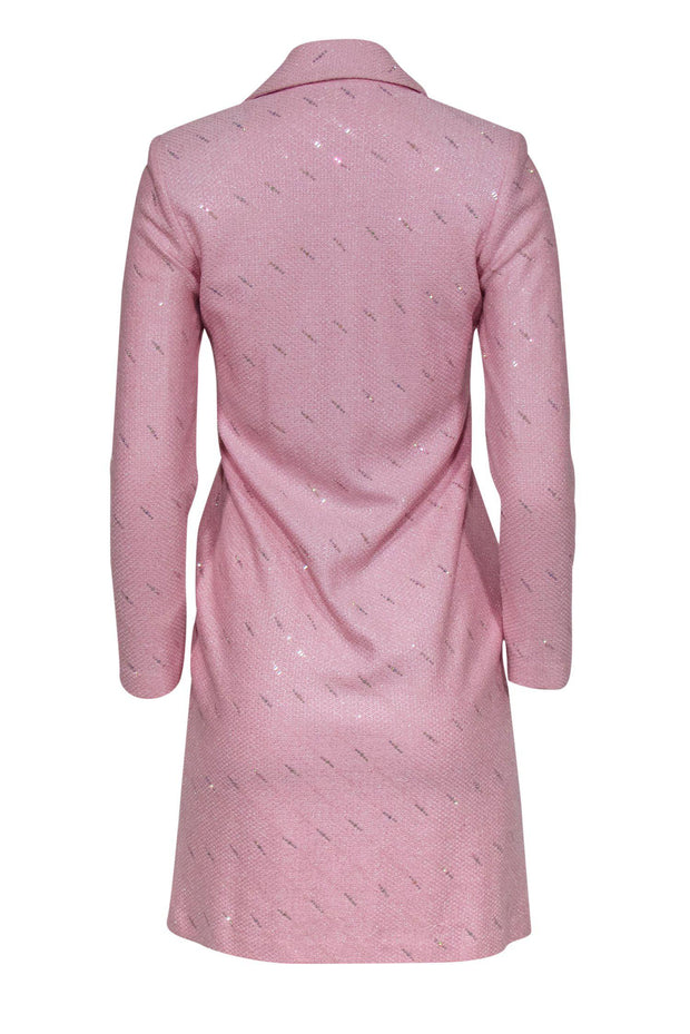 Current Boutique-St. John - Light Pink Jeweled Longline Coat w/ Snowflake Buttons Sz 0