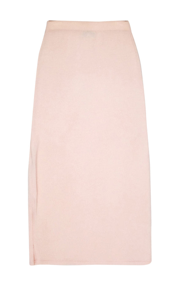 Current Boutique-St. John - Light Pink Knit Maxi Skirt Sz 10