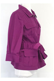 Current Boutique-St. John - Magenta 3/4 Sleeve Trench Jacket Sz 6