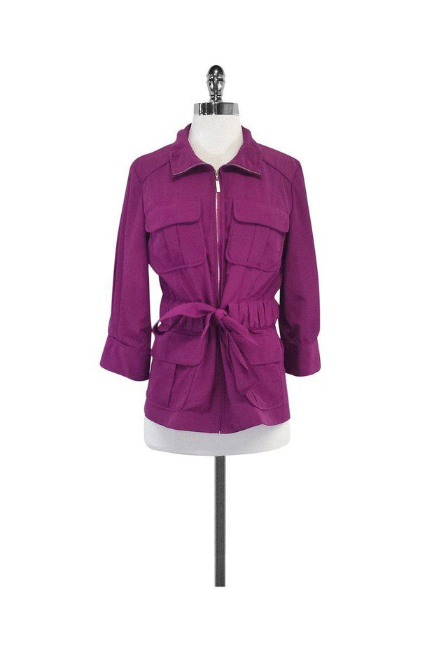 Current Boutique-St. John - Magenta 3/4 Sleeve Trench Jacket Sz 6