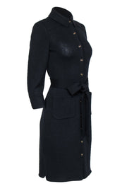 Current Boutique-St. John - Navy Knit Golden Button Dress w/ Belt Sz 4