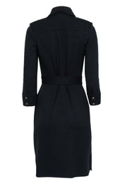 Current Boutique-St. John - Navy Knit Golden Button Dress w/ Belt Sz 4