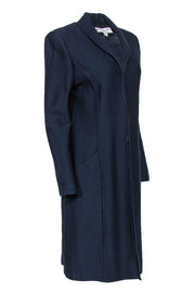 Current Boutique-St. John - Navy Knit Longline Coat w/ Shawl Collar Sz 10