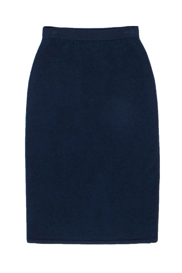 Current Boutique-St. John - Navy Knit Midi Skirt Sz 6