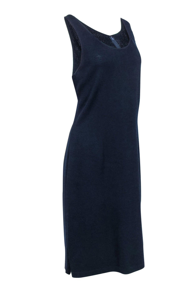 Current Boutique-St. John - Navy Knit Sleeveless Midi Dress Sz 12