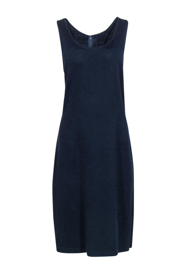 Current Boutique-St. John - Navy Knit Sleeveless Midi Dress Sz 12