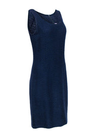 Current Boutique-St. John - Navy Woven Knit Shift Dress Sz 8