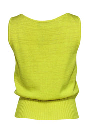 Current Boutique-St. John - Neon Yellow Sparkly Sleeveless Sweater Sz S