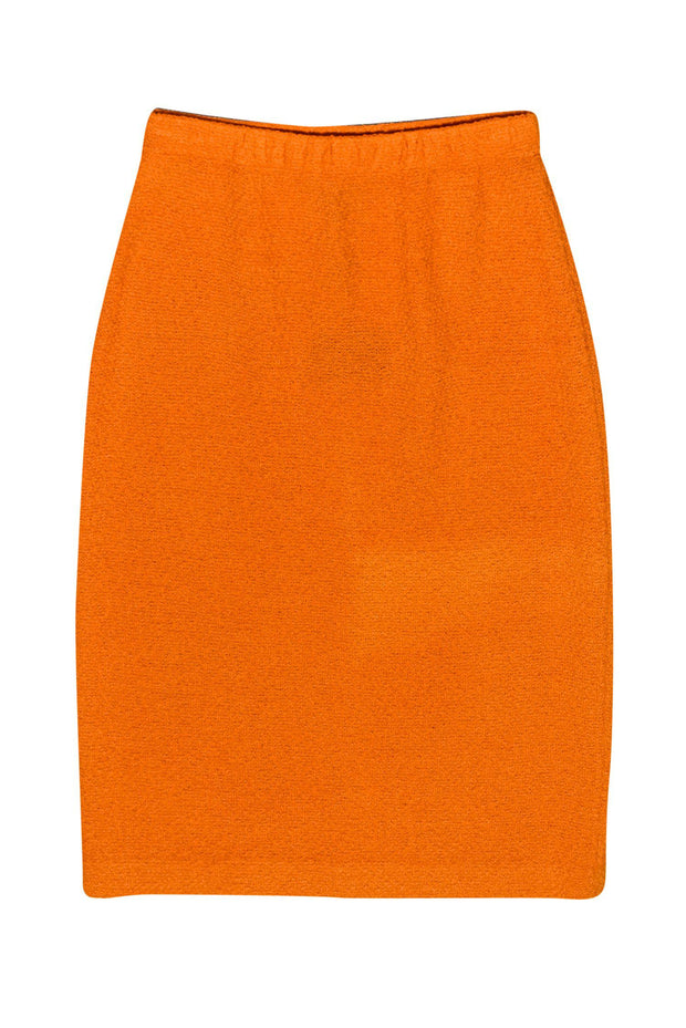 Current Boutique-St. John - Orange Knit Pencil Skirt Sz XP