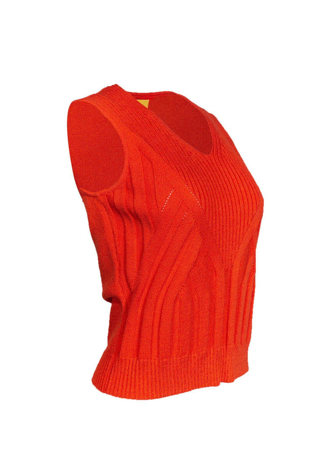 Current Boutique-St. John - Orange Wool Blend Knit Tank Sz P