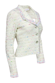 Current Boutique-St. John - Pastel Mint Green Knit Blazer w/ Multicolor Stitching Sz S