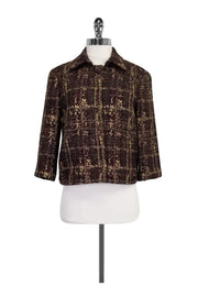 Current Boutique-St. John - Purple & Gold Tweed Jacket Sz 4