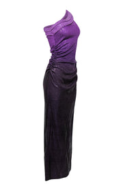 Current Boutique-St. John - Purple Ombre One-Shoulder Sequin Gown Sz 2