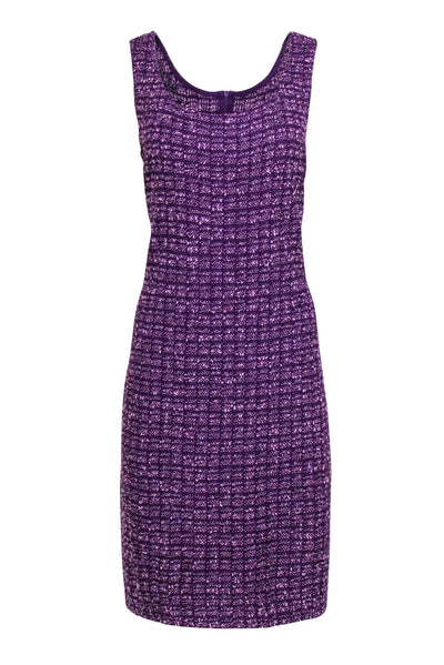 Current Boutique-St. John - Purple & Pink Tweed Shift Dress Sz 12