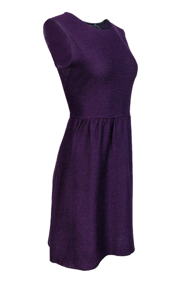 Current Boutique-St. John - Purple Waffle Knit A-Line Dress Sz 10