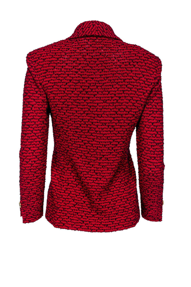 Current Boutique-St. John - Red & Black Knit Blazer Sz 2