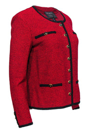Current Boutique-St. John - Red & Black Knit Jacket Sz 8
