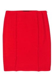 Current Boutique-St. John - Red Knit Wool Pencil Skirt Sz 10