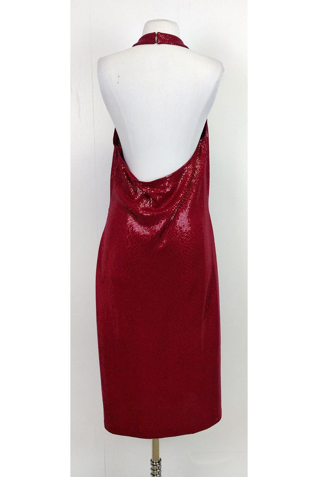 Current Boutique-St. John - Red Sequin Halter Dress Sz 12