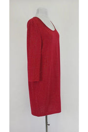 Current Boutique-St. John - Red Shift Dress w/ Small Beads Sz 8