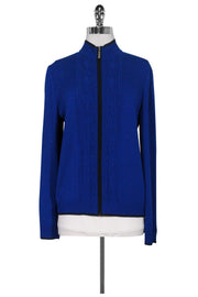 Current Boutique-St. John Sport - Blue Knit Zip Jacket Sz S