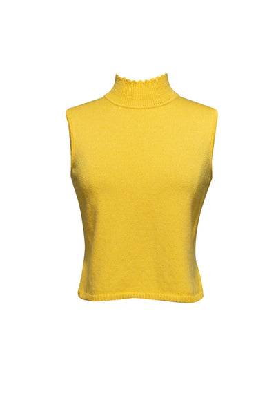 Current Boutique-St. John Sport - Bright Yellow Knit Crop Top Sz P
