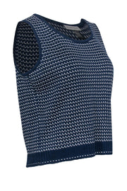 Current Boutique-St. John Sport - Navy & White Knit Sweater Vest Sz M