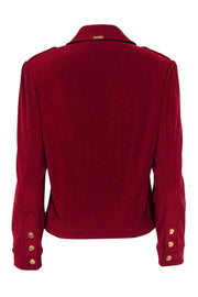 Current Boutique-St. John Sport - Red Gold Button Fuzzy Jacket Sz P