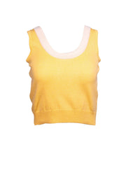 Current Boutique-St. John Sportswear - Yellow & Cream Tank Top Sz P