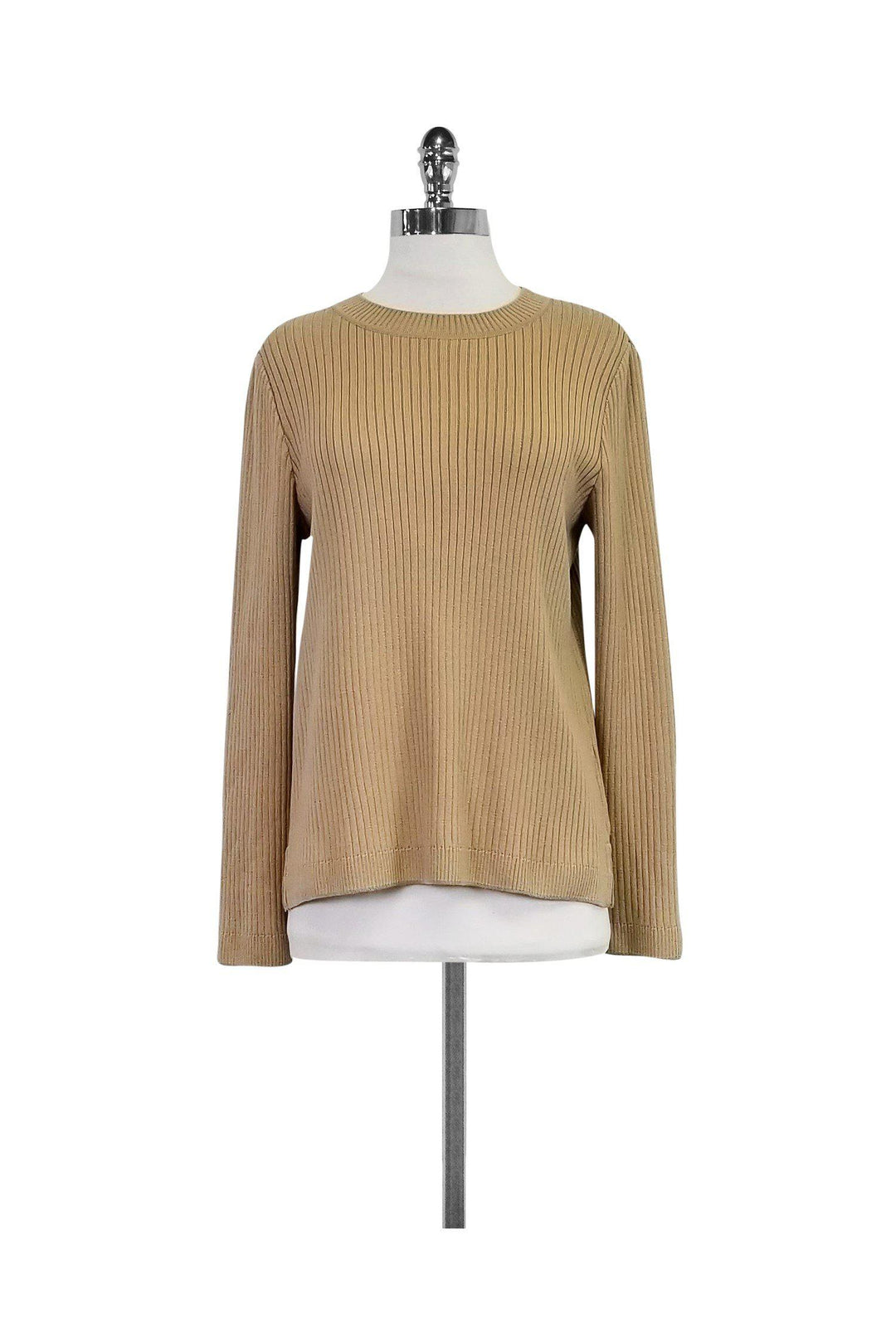 St John Sport Silk Wool selling Cashmere Tan Knit Sweater Blouse Small