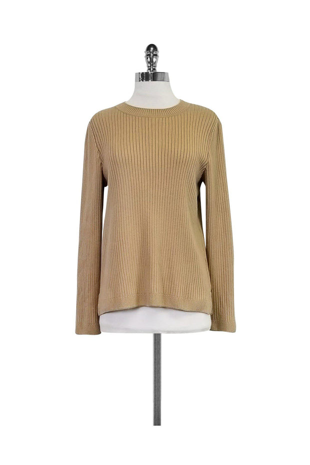 Current Boutique-St. John - Tan Ribbed Sweater Sz M