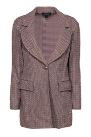 Current Boutique-St. John - Taupe & Tan Woven Knit Longline Jacket Sz 10