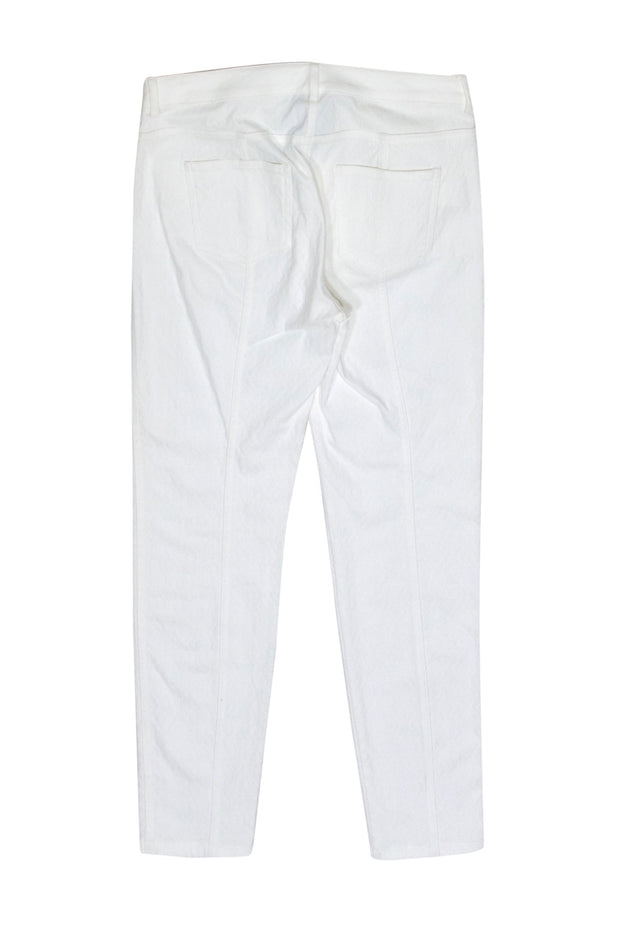 Current Boutique-St. John - White Geometric Textured Straight Leg Pants Sz 4