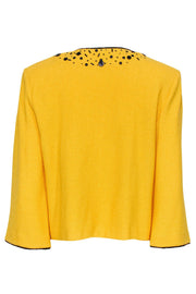 Current Boutique-St. John - Yellow Knit Zip-Up Jacket w/ Buttons & Sequins Sz 12