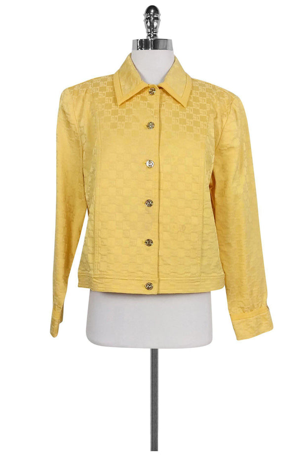 Current Boutique-St. John - Yellow Patterned Jacket Sz S